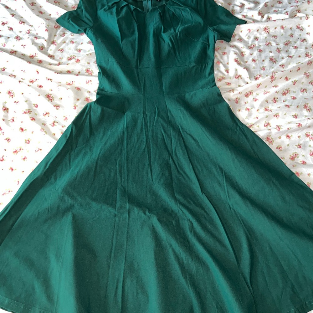 Emerald green knee length dress